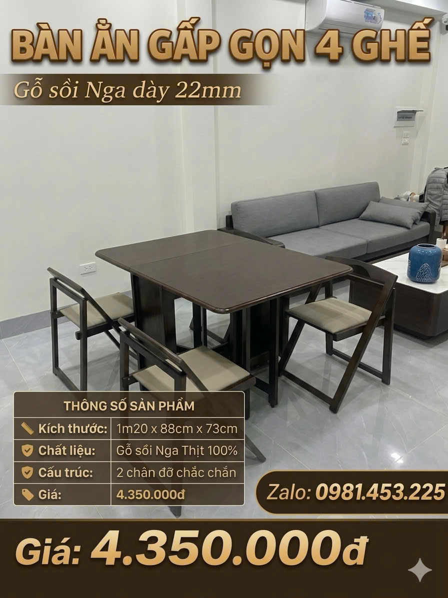 BỘ 4 GHẾ ĐỆM MẦU ÓC CHÓ NÂU SÂM GỖ SỒI NGA