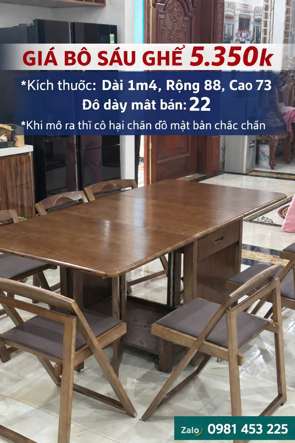 BỘ GẤP GỌN 6 GHẾ  GỖ SÔIG NGA