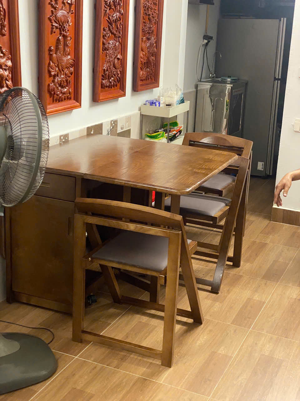 BỘ 6 GHẾ ĐỆM MẦU ÓC CHÓ NÂU SẪM GỖ SỒI NGA